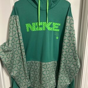 Nike Men's Green and Gray Hoodie